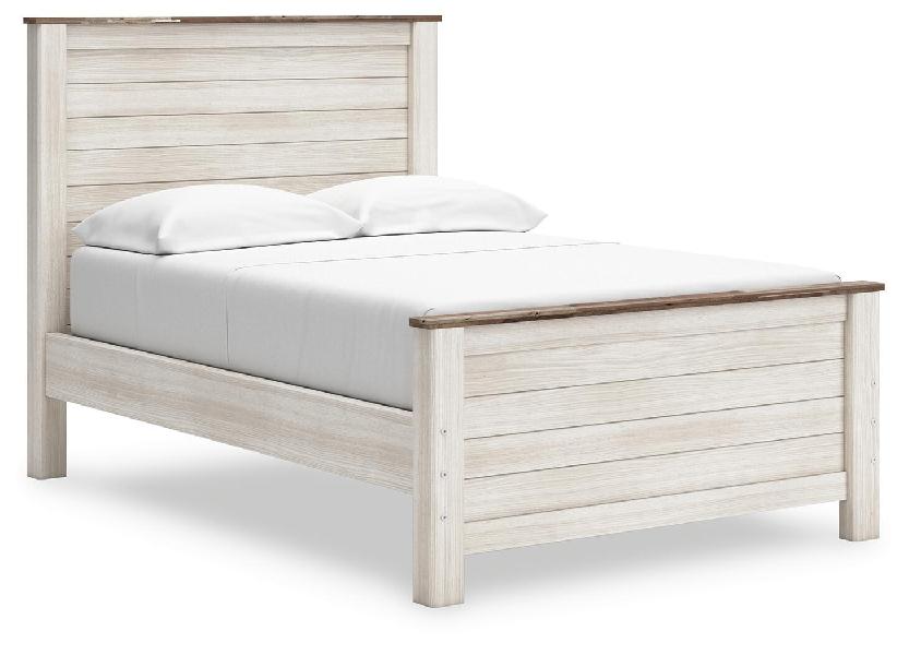 Image of Willowton - Full Panel Bed - Whitewash