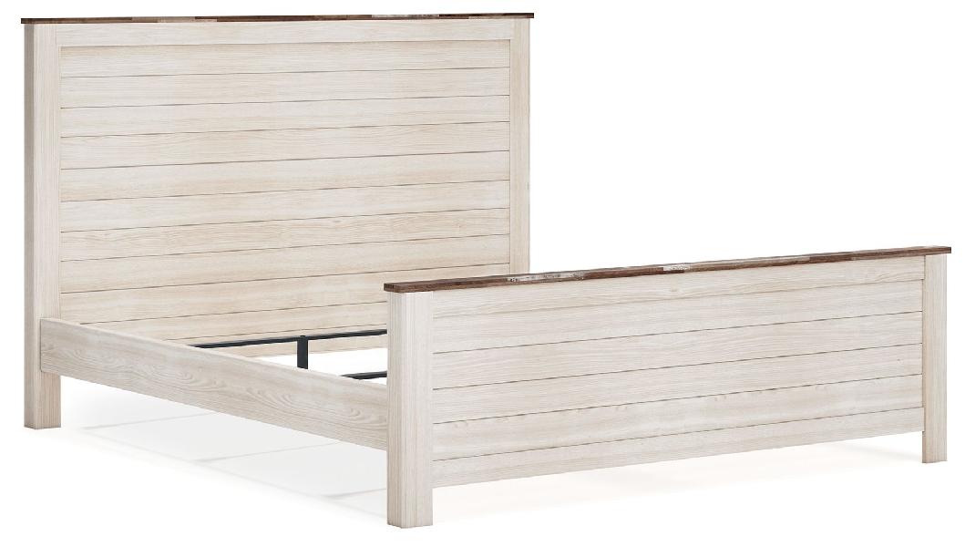 Image of Willowton - King Panel Bed - Whitewash