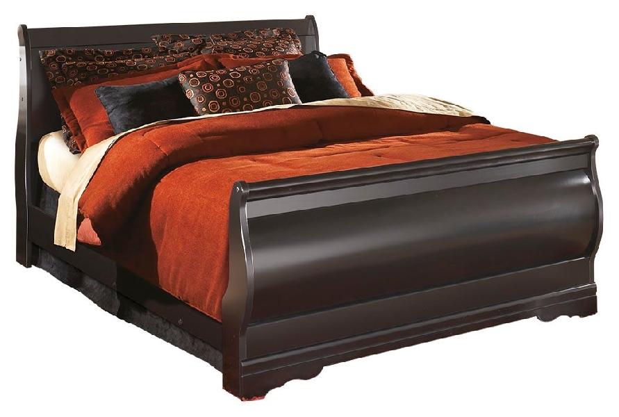 Image of Huey Vineyard - Queen Sleigh Bed - Black