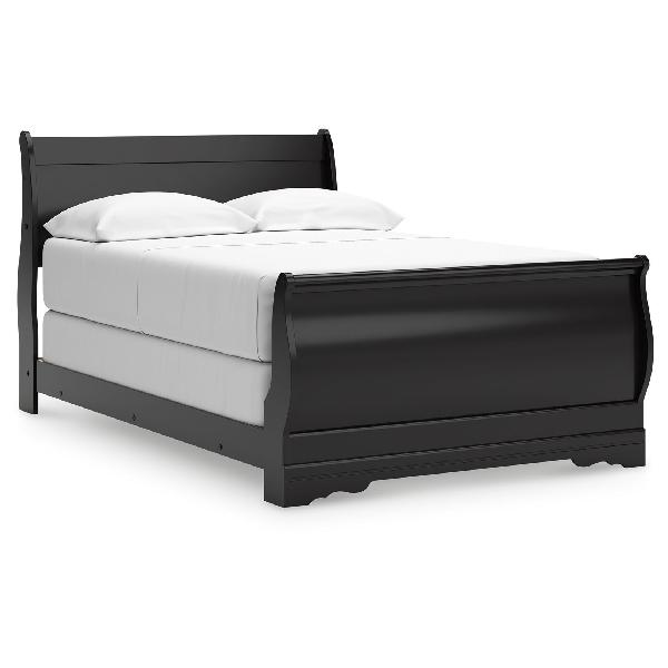 Image of Huey Vineyard - Full Sleigh Bed - Black