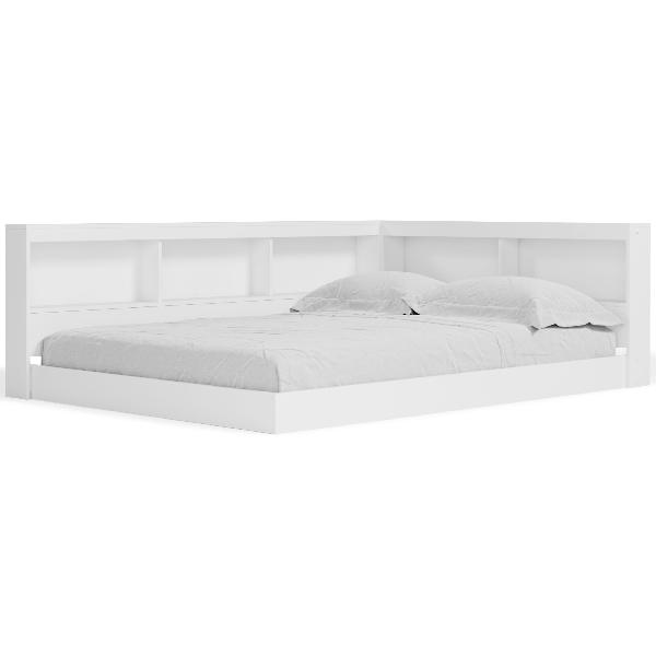 Image of Piperton - Full Bookcase Storage Bed - White