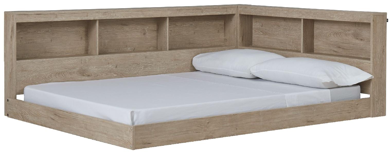 Image of Oliah - Full Bookcase Storage Bed - Natural
