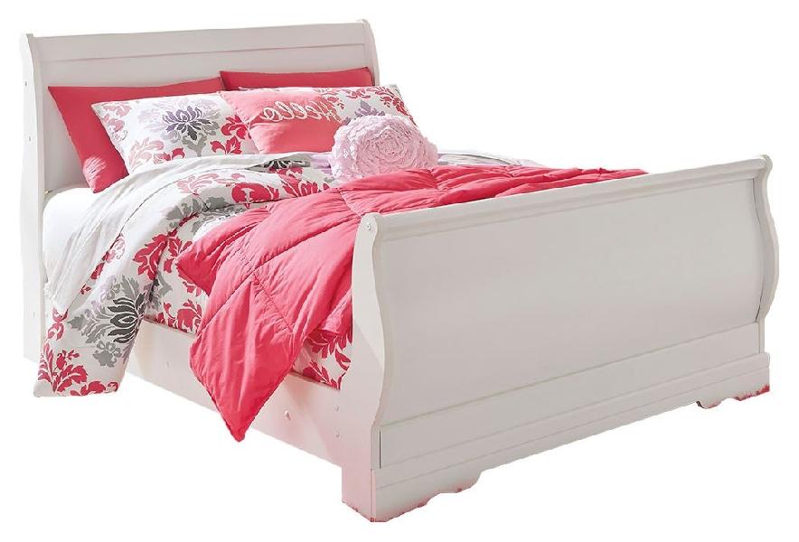Image of Anarasia - Full Sleigh Bed - White