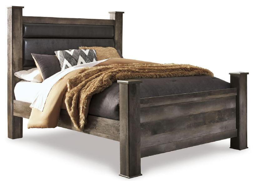 Image of Wynnlow - Queen Upholstered Poster Bed - Gray