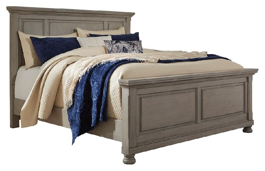 Image of Lettner - Queen Panel Bed - Light Gray