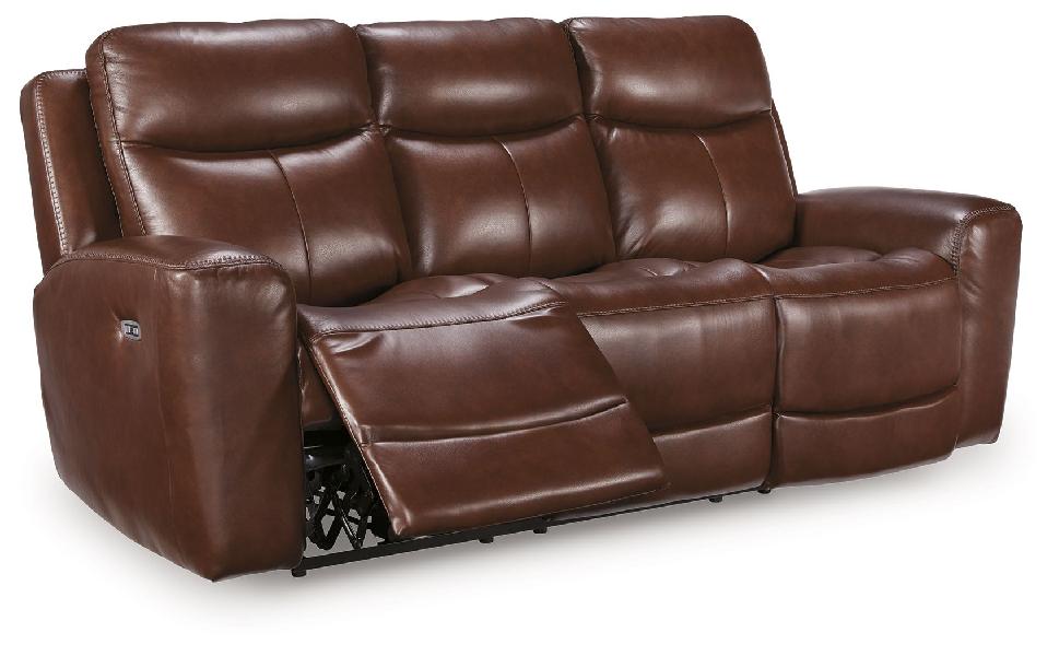Image of Bexhurst - Power Reclining Sofa With Adjustable Headrest - Mahogany