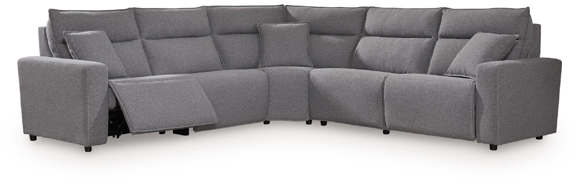 Image of Modmax II - 5-Piece Power Reclining Sectional - Salt And Pepper
