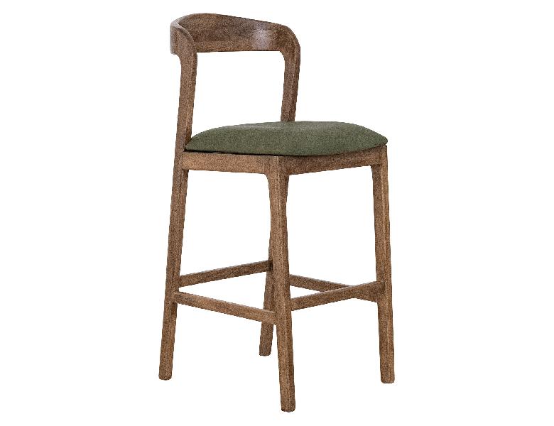 Image of Silver - 24'' Barstool (Set of 2) - Brown / Green