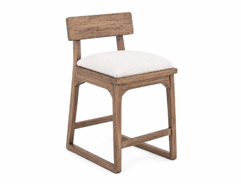 Image of Balam - 24'' Upholstered Barstool (Set of 2) - Brown / Beige