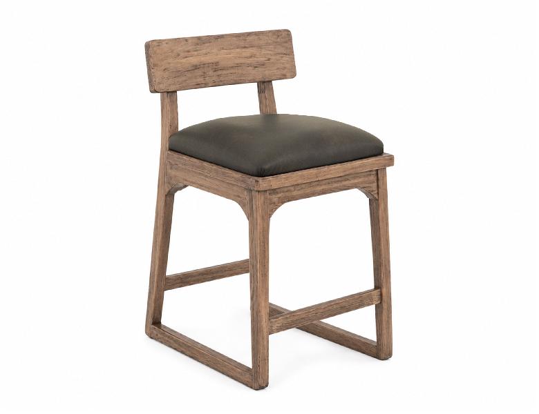 Image of Balam - Upholstered Barstool 24'' (Set of 2) - Brown / Dark Gray