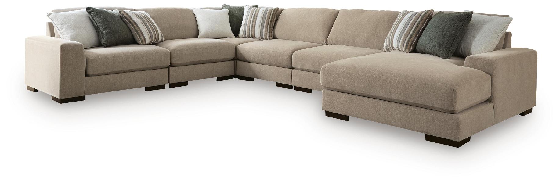 Image of Linenhause - 6-Piece Sectional With RAF Corner Chaise - Dune