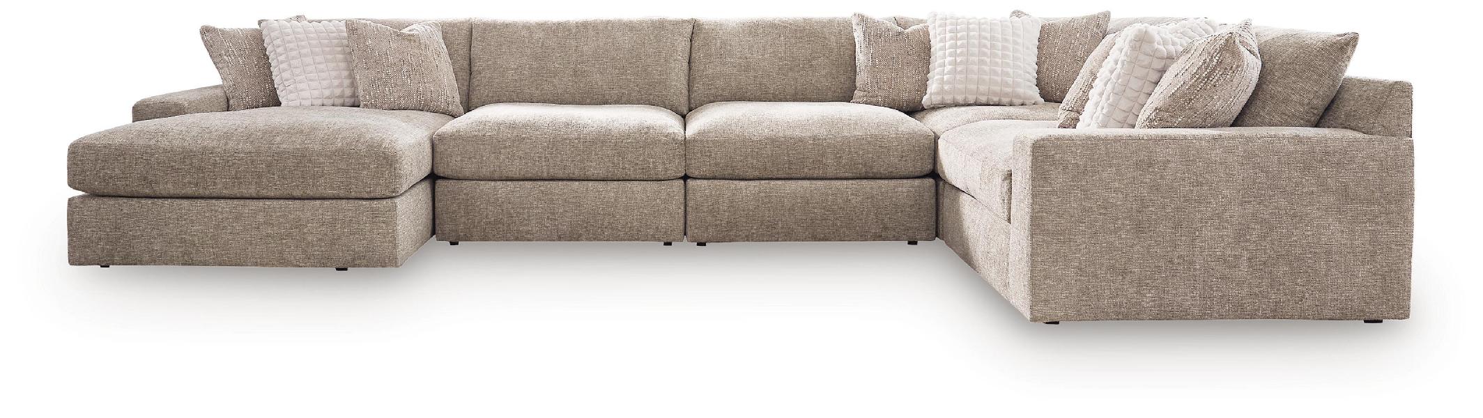 Image of Nexora-Court - 5-Piece Sectional With LAF Corner Chaise - Burlap