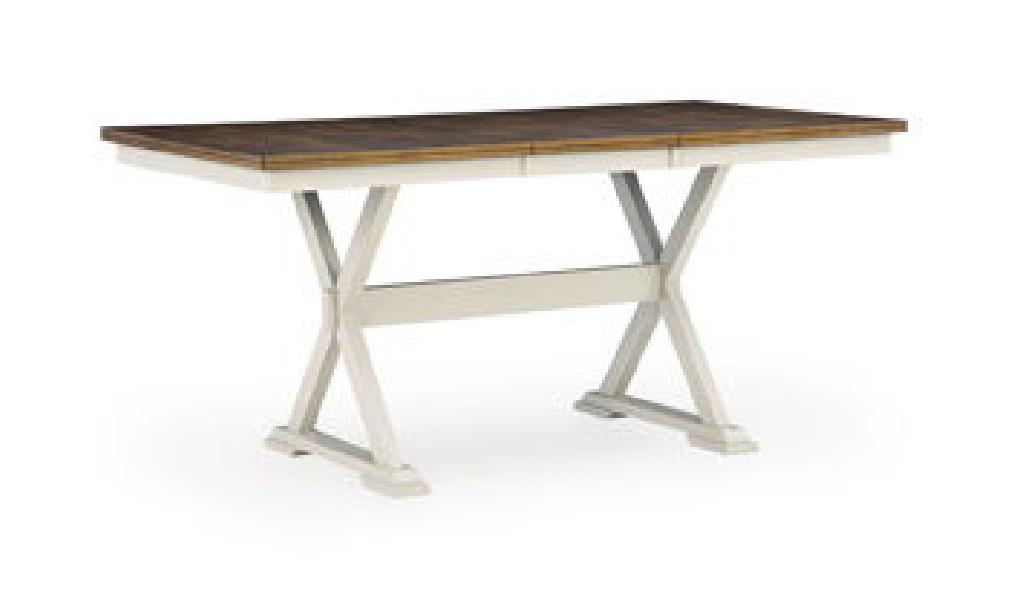 Image of Brinfern - Dining Room Counter Butterfly Extension Table - Brown / Antique White