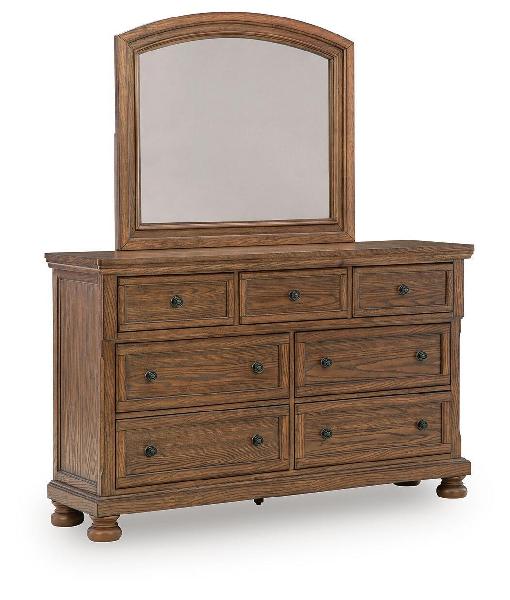 Image of Zackaryn - Dresser And Mirror - Warm Brown